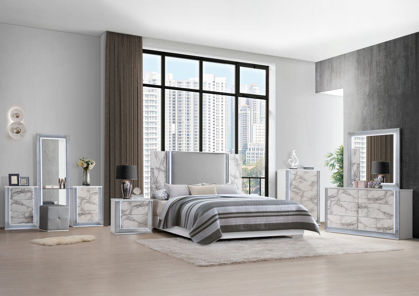 Ylime - King Bed Side Rails And Full Slats - White