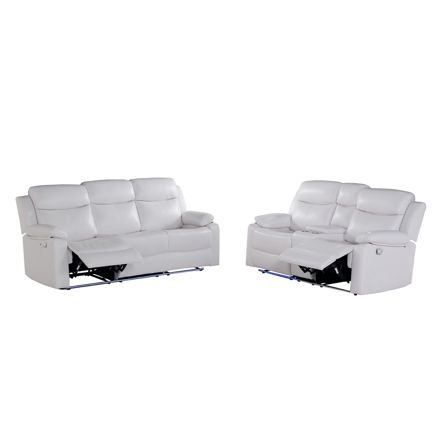 Blanche - Reclining Set With LED Lights, Speaker