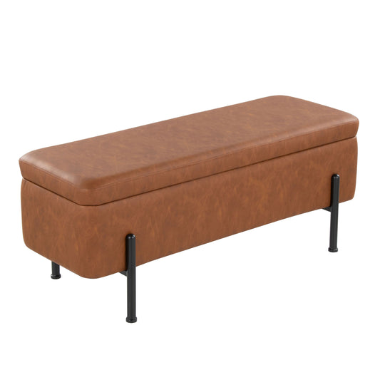 Daniella - Contemporary Storage Bench - Black / Camel