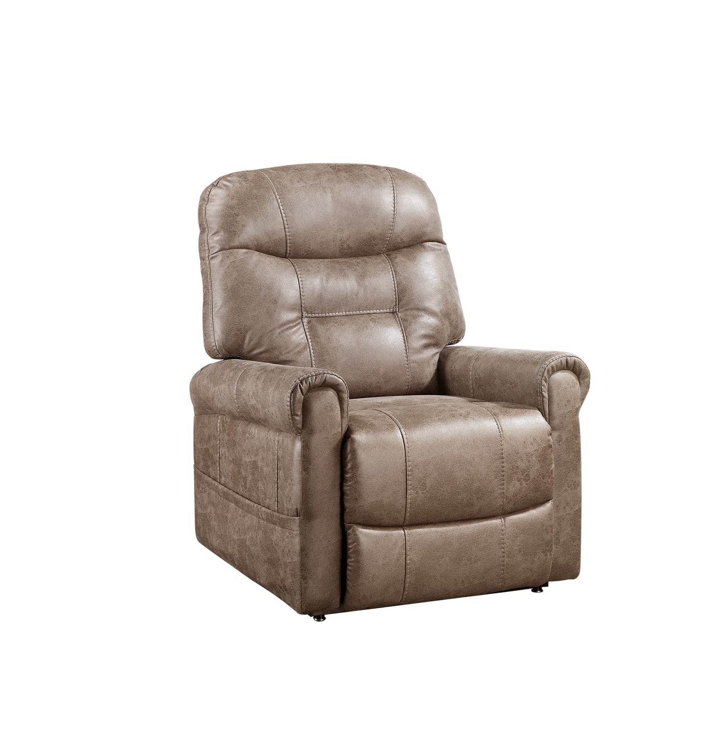 Steve Silver Classic Rolled Arm Power Lift-Chair Recliner - Heat, Adjustable Massage - Plush Seating, High-Grade Polyester Fabric