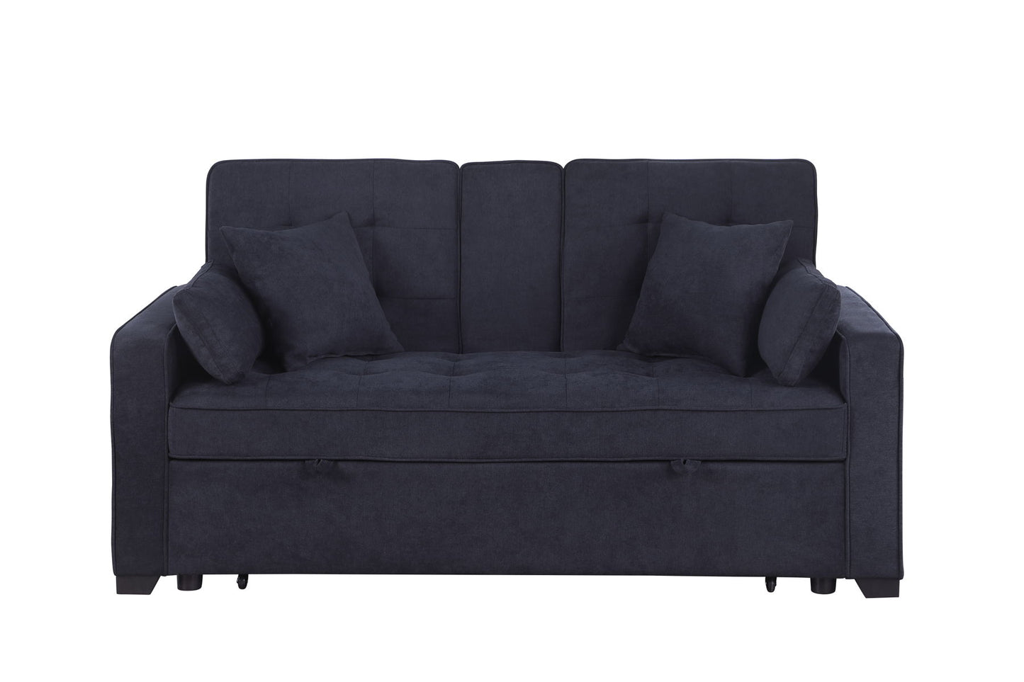 Cody II - 69.5"W Woven Fabric Convertible Sleeper Loveseat with Cup Holder