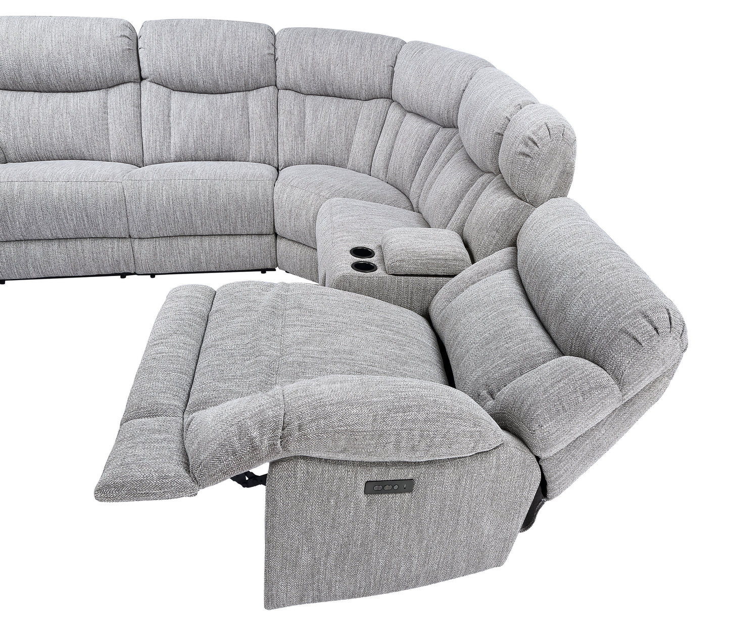 Steve Silver Park City - 5 Seat Power Reclining Sectional - Pearl Silver