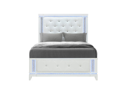Alina - Twin Bed Footboard With LED - White