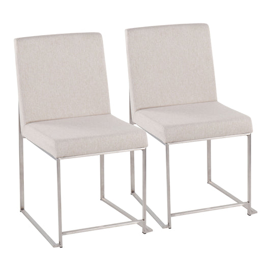 Fuji - Contemporary High Back Dining Chair, Modern Elegance (Set of 2)