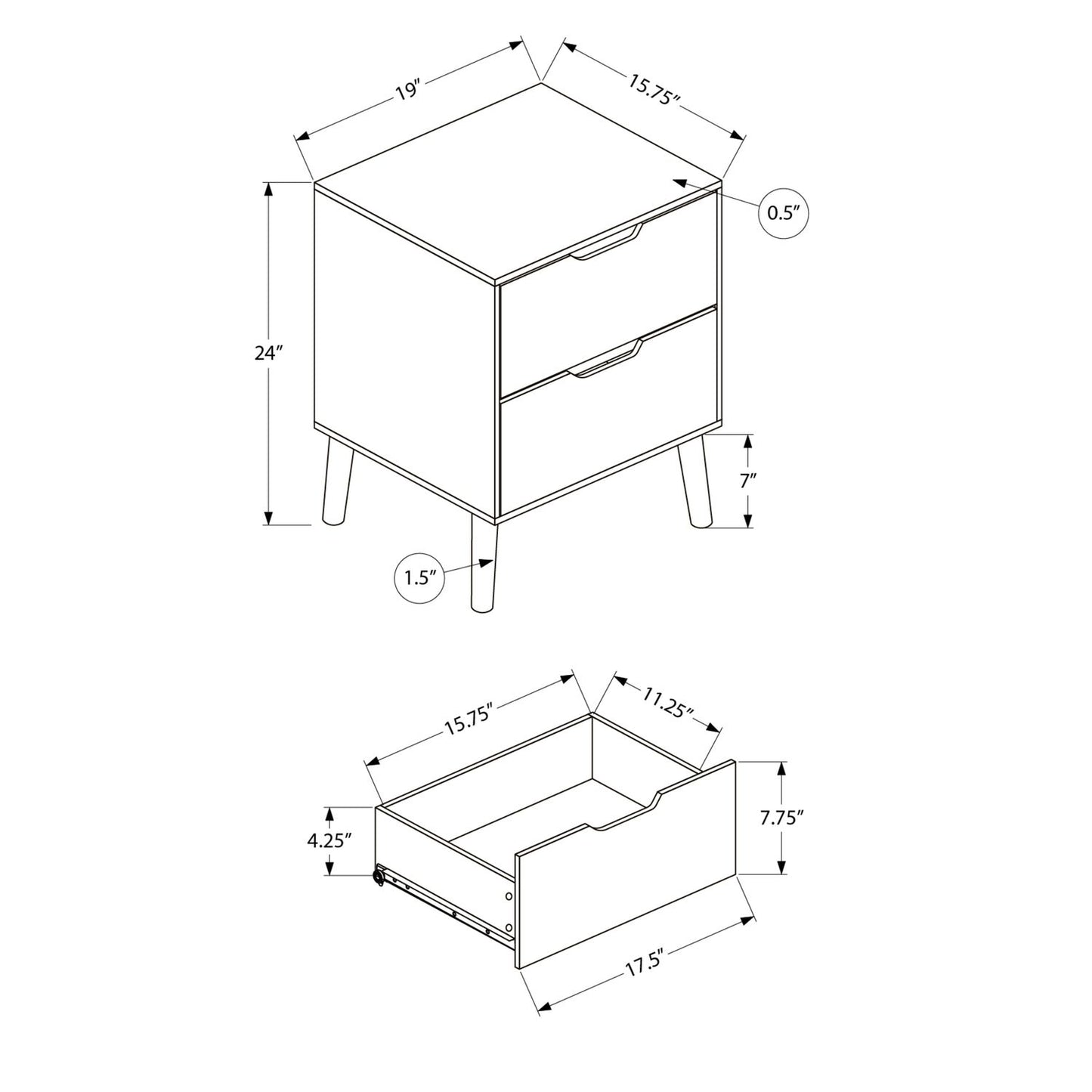 Accent Table With Storage Drawers - Natural