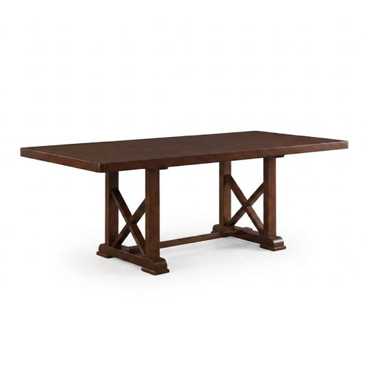 Dining Table With Leaf And Unique X Design Base - Cherry