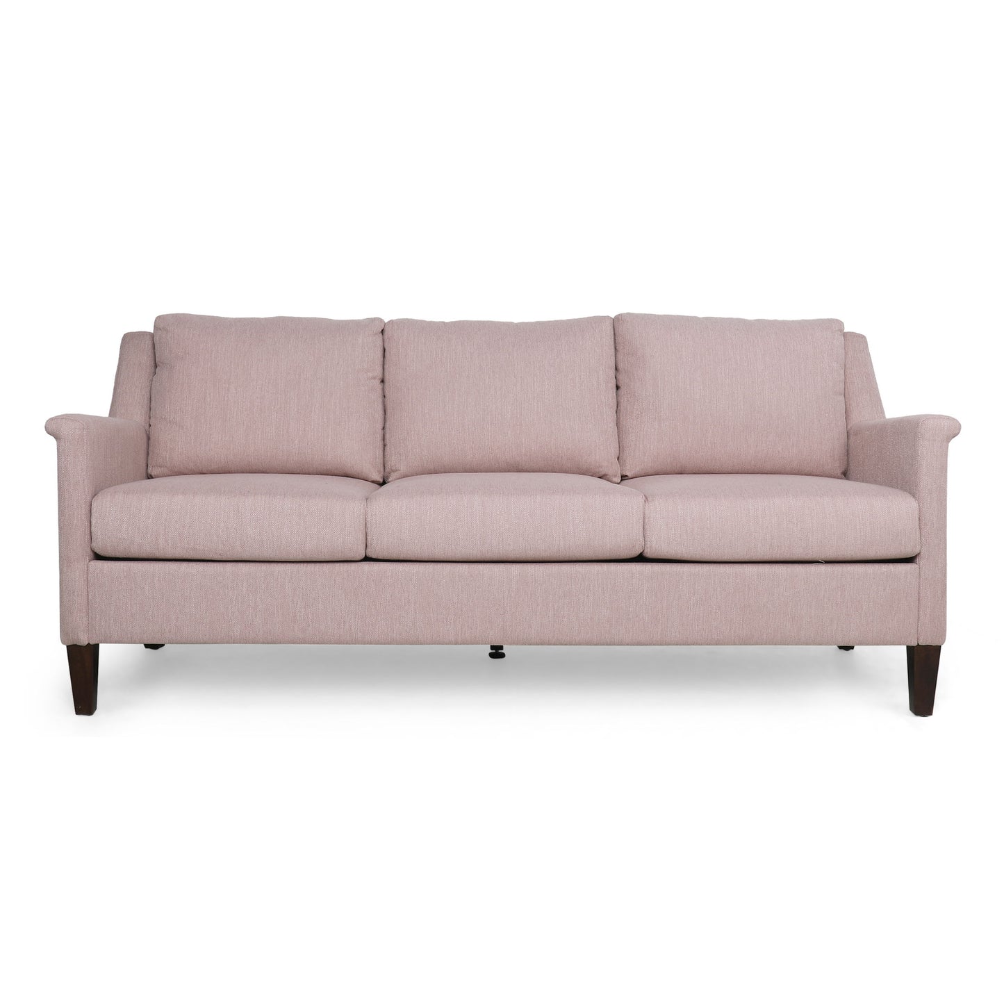 Comfy 3 Seat Sofa With Wooden Legs, For Living Room And Study - Light Pink