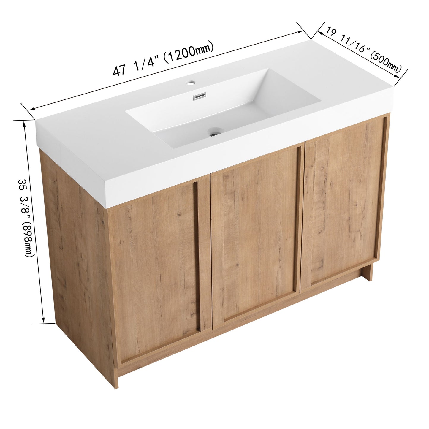 Freestanding Bathroom Vanity With Sink, Soft Close Doors