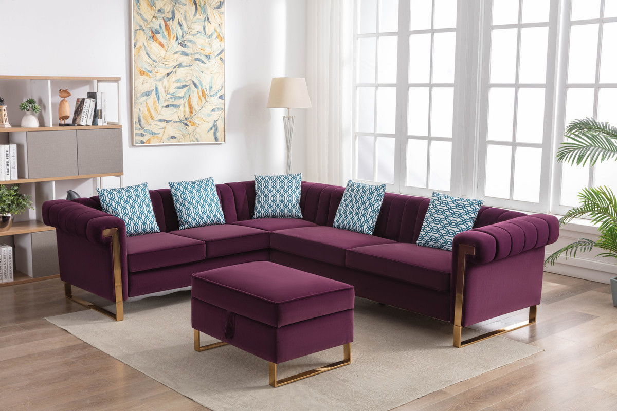 Maddie - Velvet Sectional Sofa