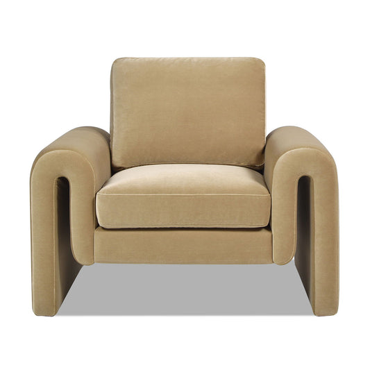 Mason - Arched Arm Chair - Camel Brown Beige