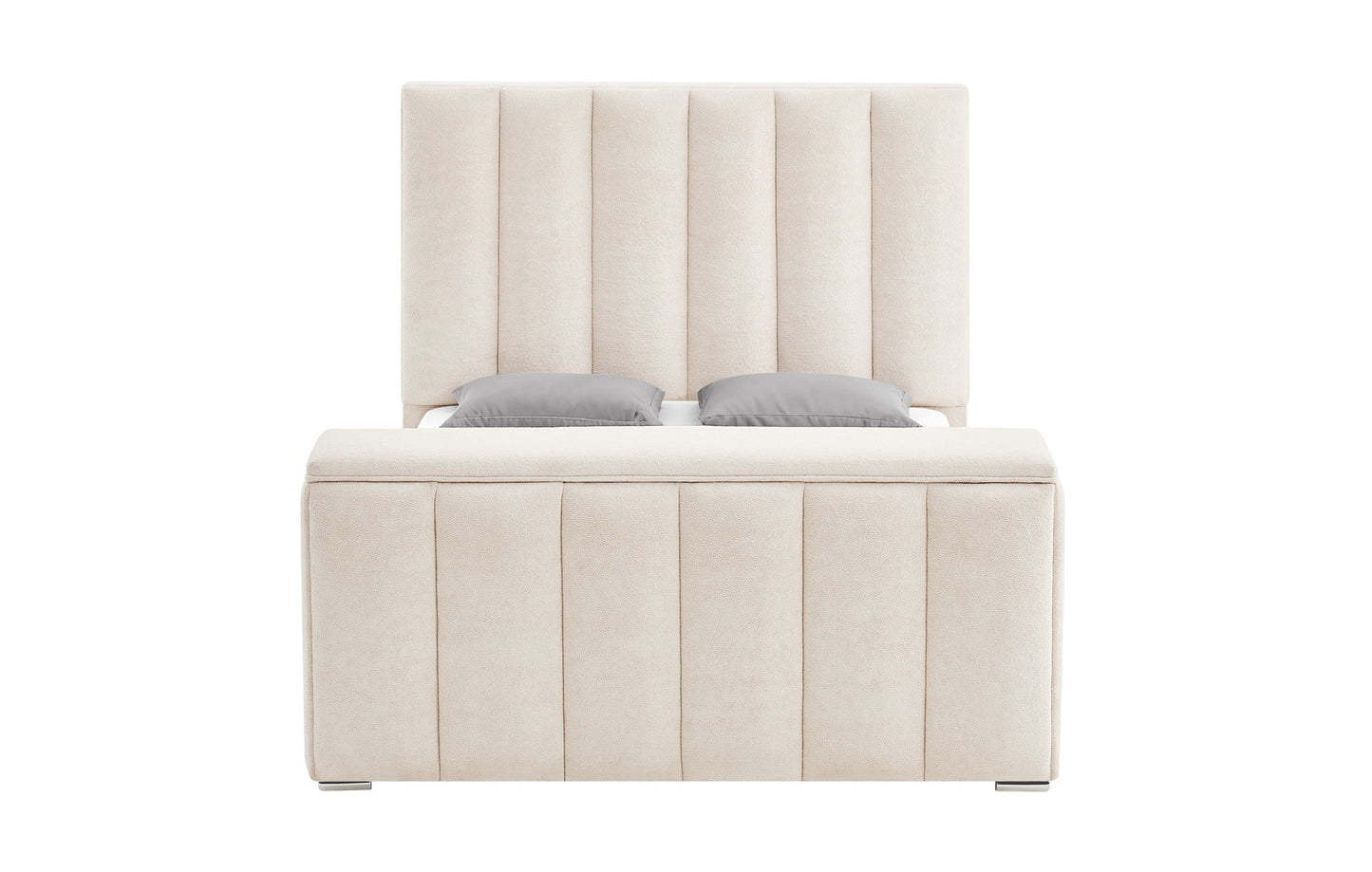 Serenity - King Bed Headboard With Global Surround Speaker System - Cream / Beige