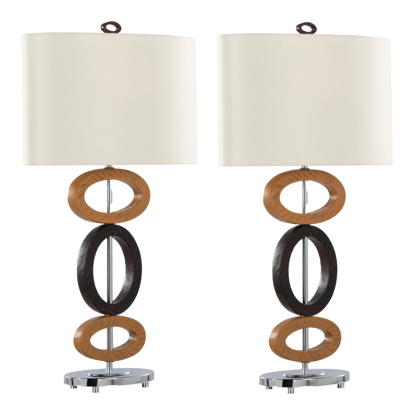 Hoops - Table Lamp (Set of 2) - Cedar / Bronze / White