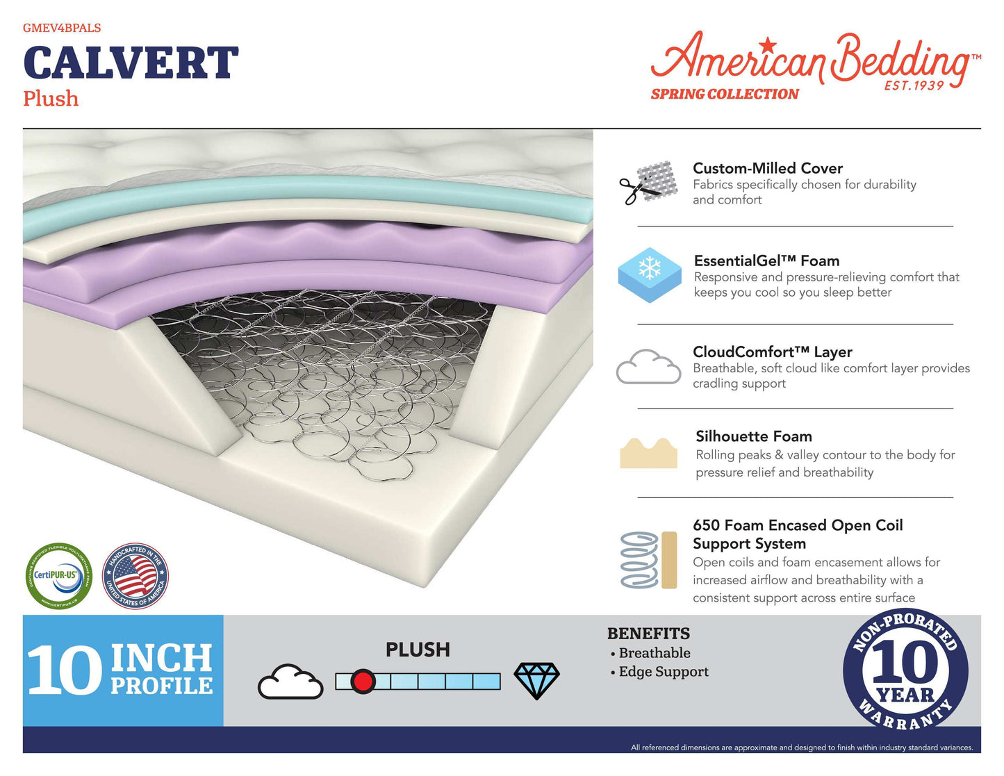 Spring - Calvert Plush Innerspring Mattress