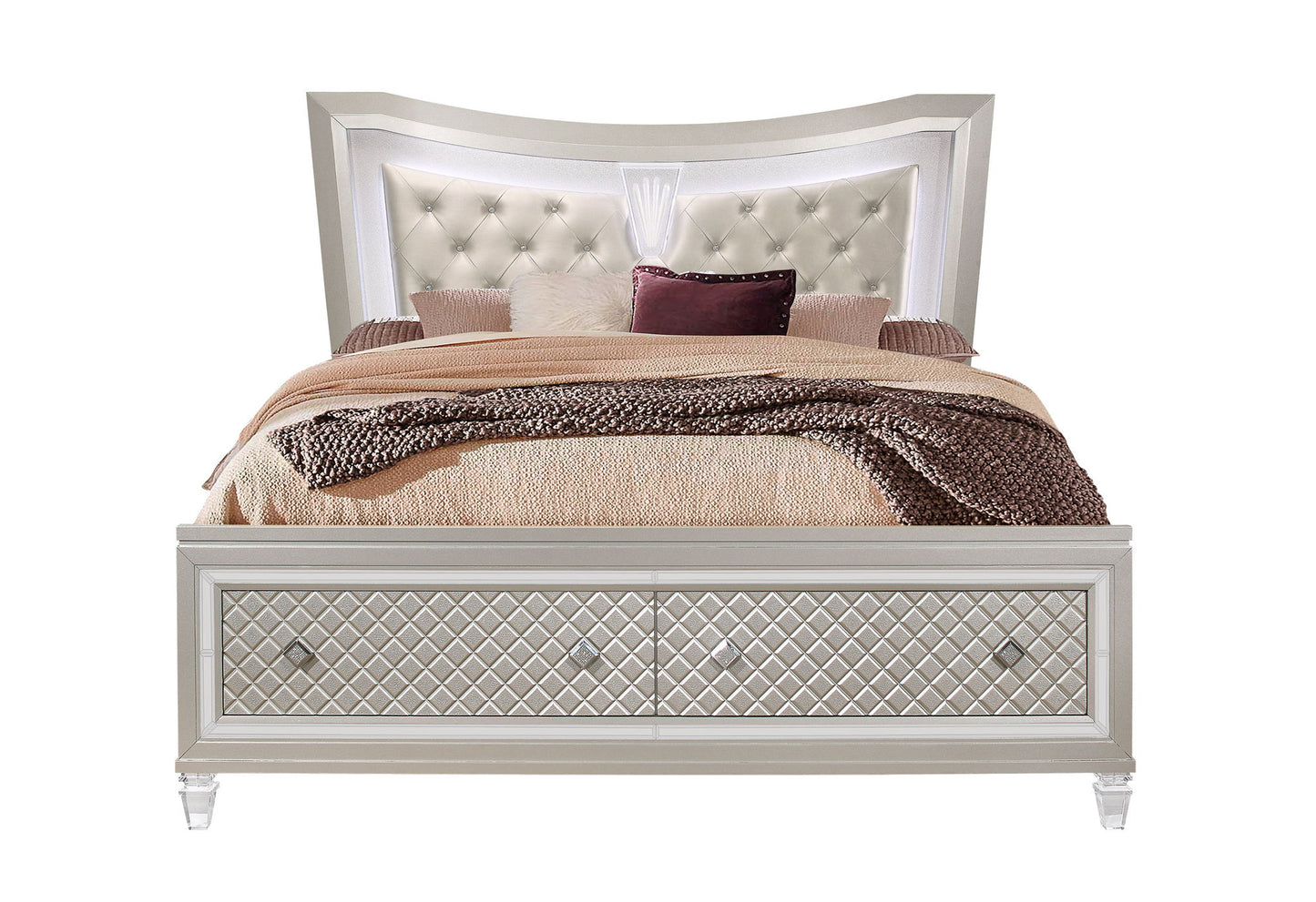 Paris - King Bed Storage Footboard & Slats - Champagne