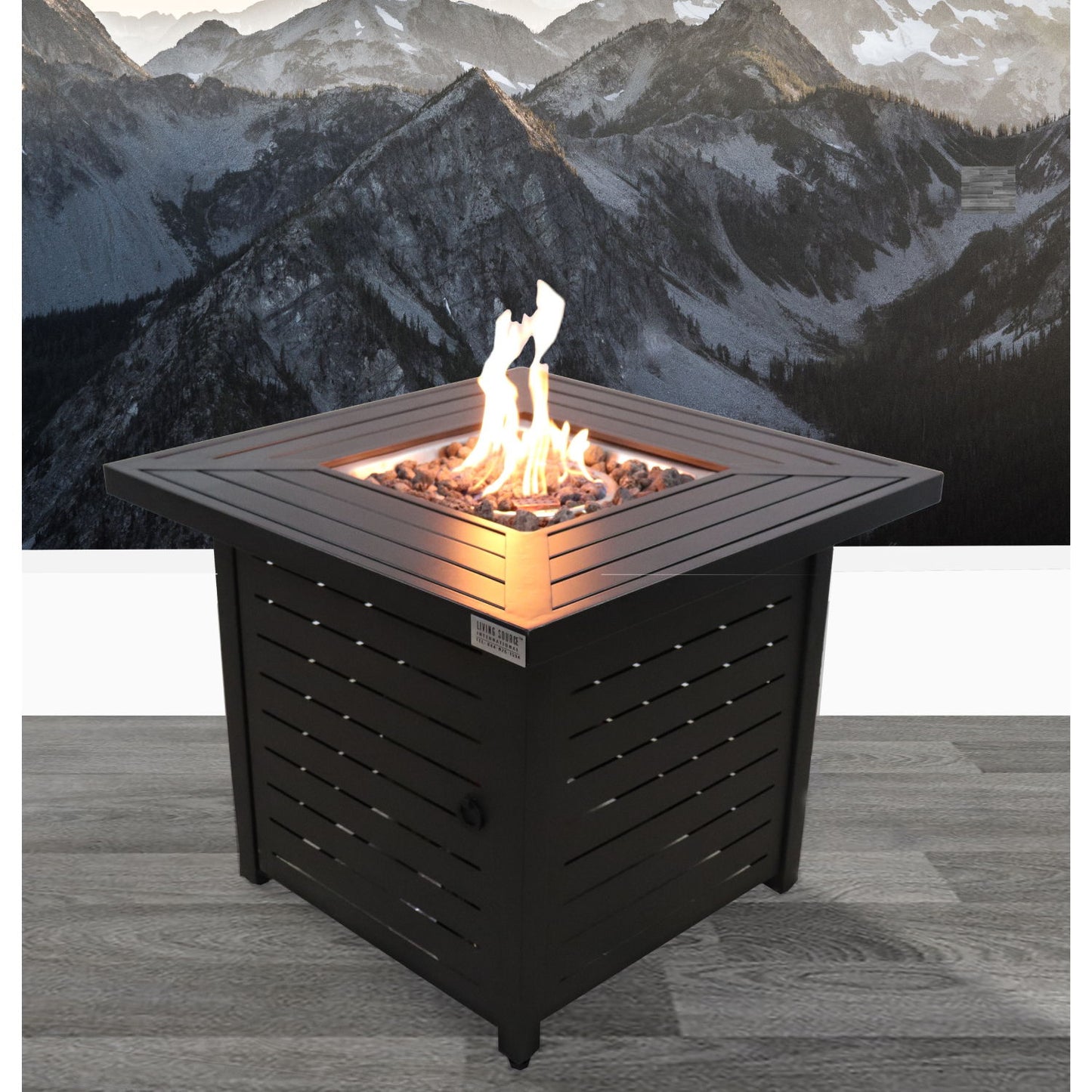 Propane / Gas Fire Pit Table - Black