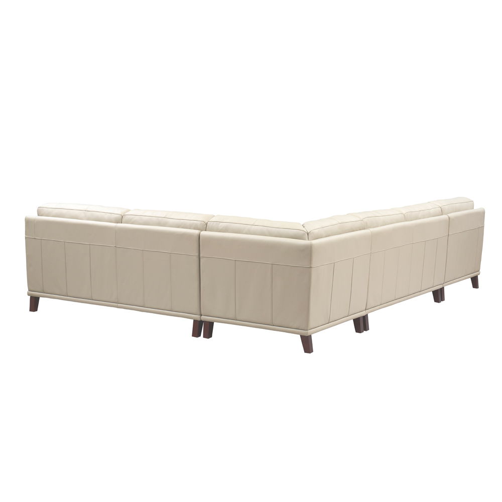 Hayward Leather Left Chaise Sectional - Off White