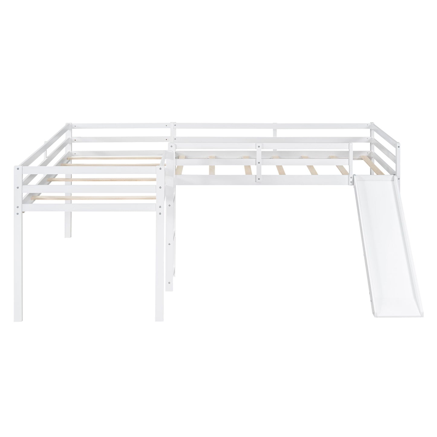 L Shaped Loft Bed With Ladder And Slide