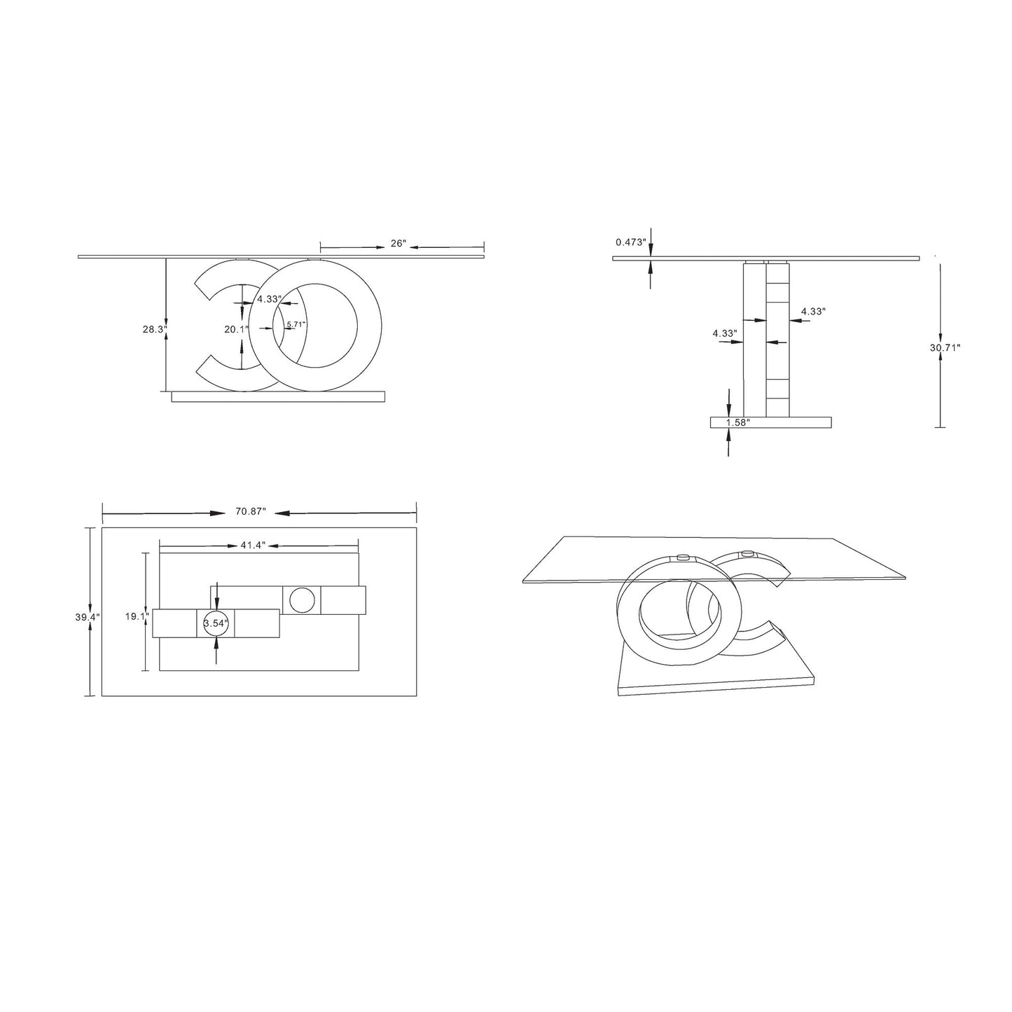Aston - Dining Table - Black