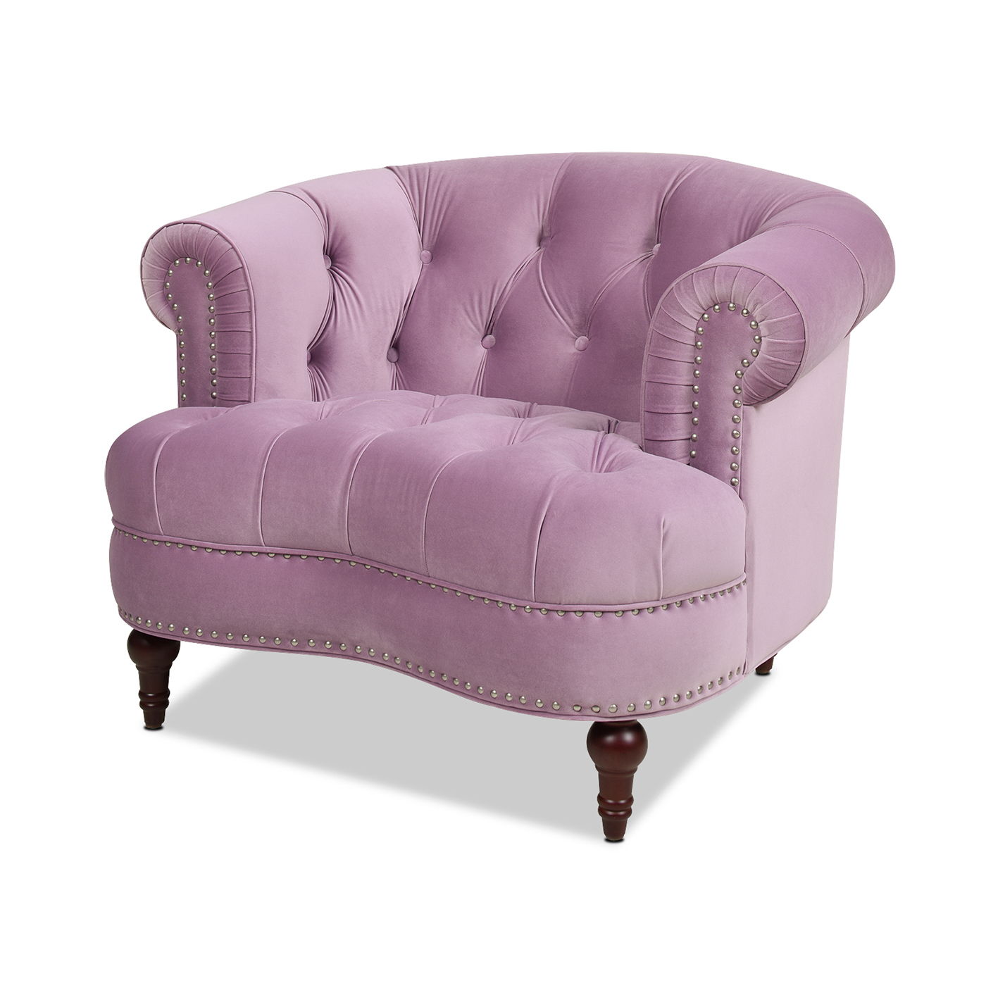 La Rosa - Victorian Tufted Upholstered Accent Chair - Lavender