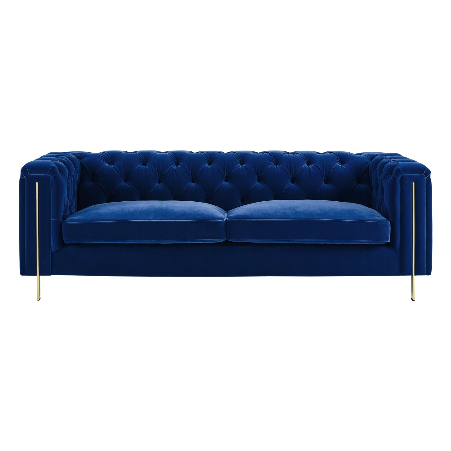 Charlene - Velvet Button Tufted Sofa - Blue