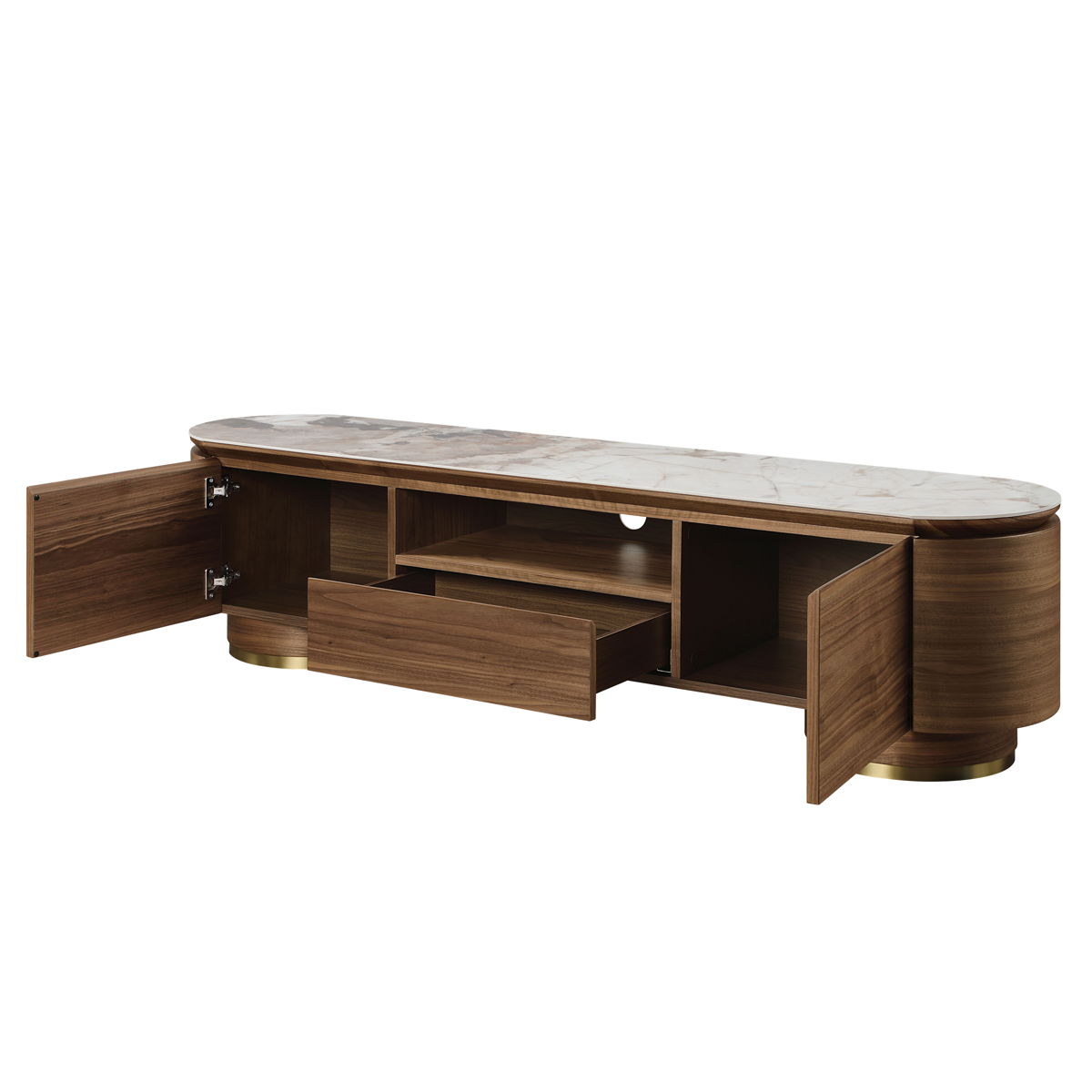 Willene - Ceramic Top TV Stand - Walnut