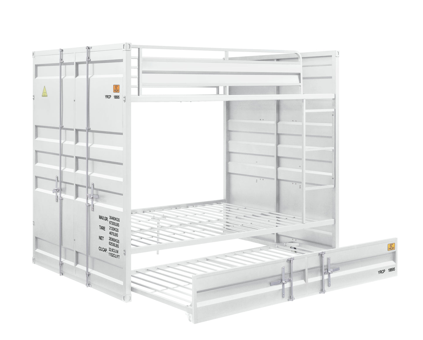 Cargo - Full Bunk Bed With Trundle - White