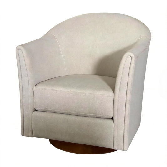 360 Degree Rotating Barrel Armchair For Living Room - Cream Beige