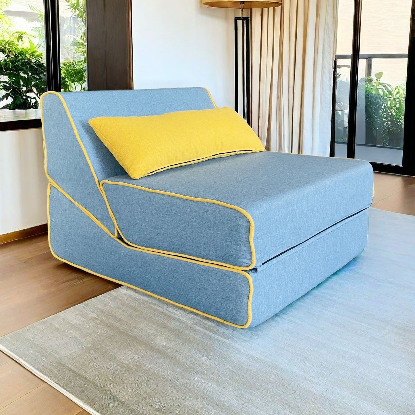 Three In One Folding Sofa, Convertible Bed, Easy To Carry Outdoors, Suitable For Living Room, Bedroom, Lounge, Outdoor