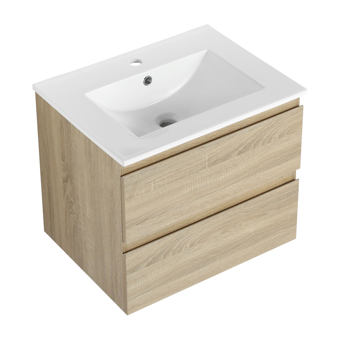 Wall Mounted Bathroom Vanity & Sink, 2 Soft Close Drawers
