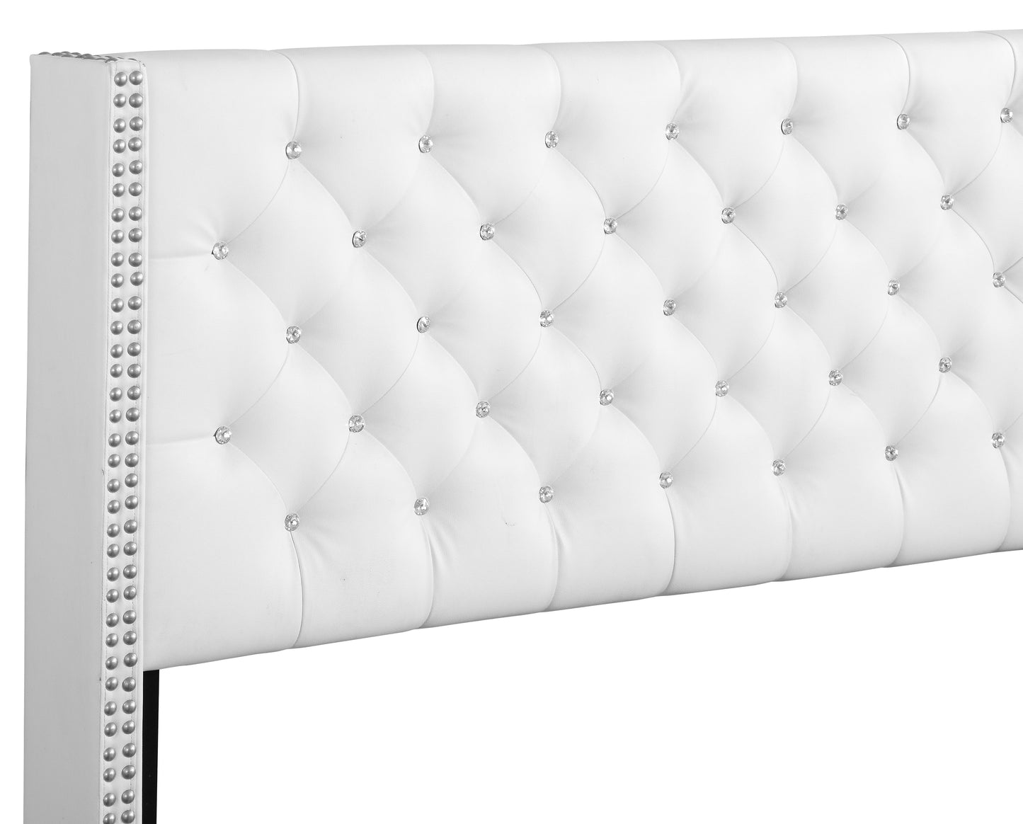 Julie - Upholstered Bed With Faux Diamonds