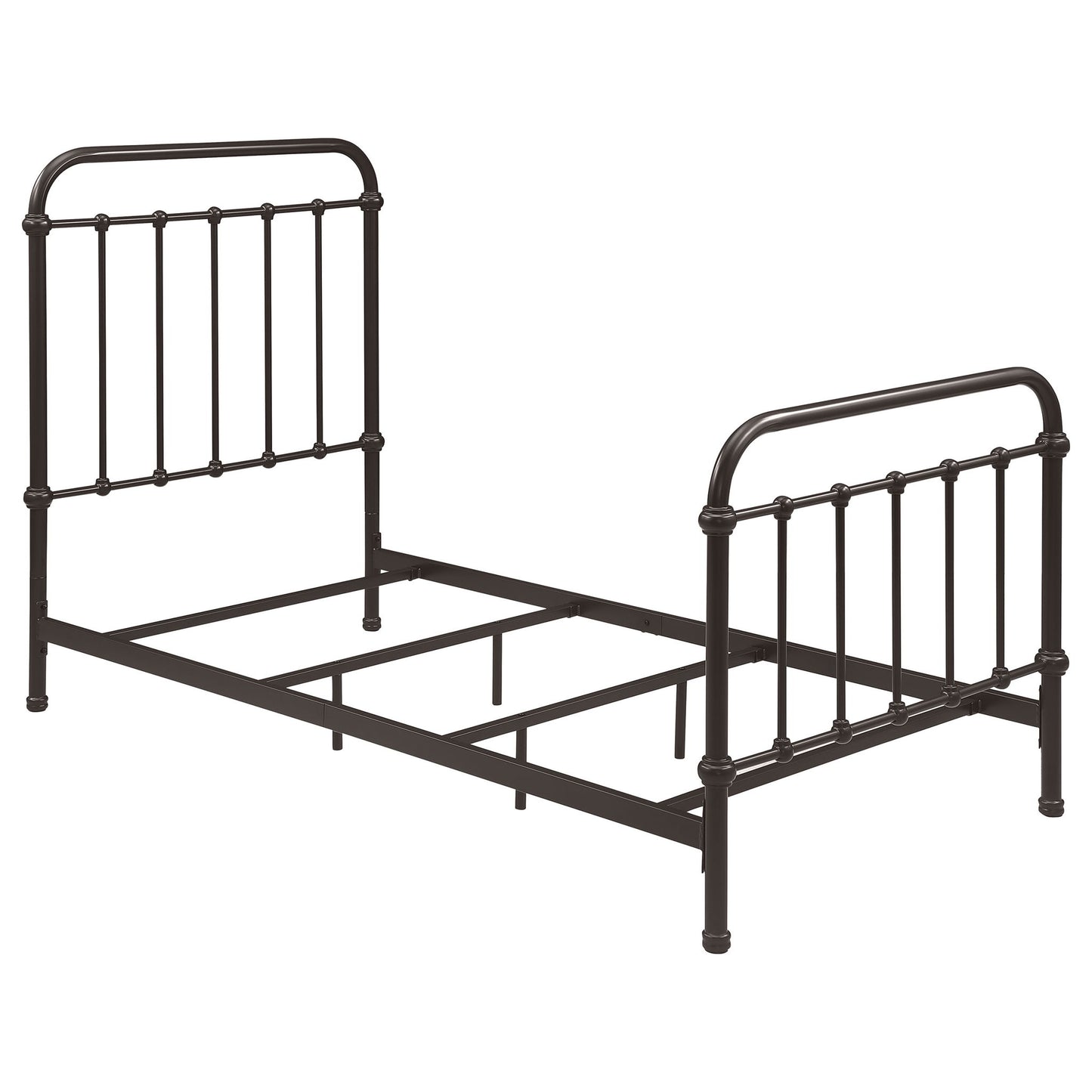 Twin Panel Bed With Ornate Design - Bronze