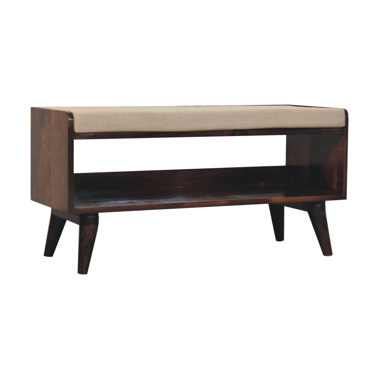 Solid Wood Bench With Upholstered Sea