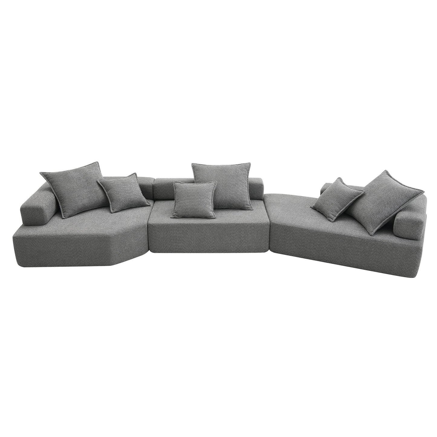 Oversized Modular Sectional Sofa, Luxury Boucle Floor Couch Set, Convertible Sleeper Couch, Spacious Foam-Filled Sofa Bed For Living Room