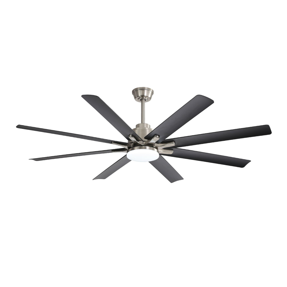 66" Low Profile Ceiling Fan With Dimmable LED Lights, 6 Speed Reversible DC Motor For Indoor - Brushed Nickel