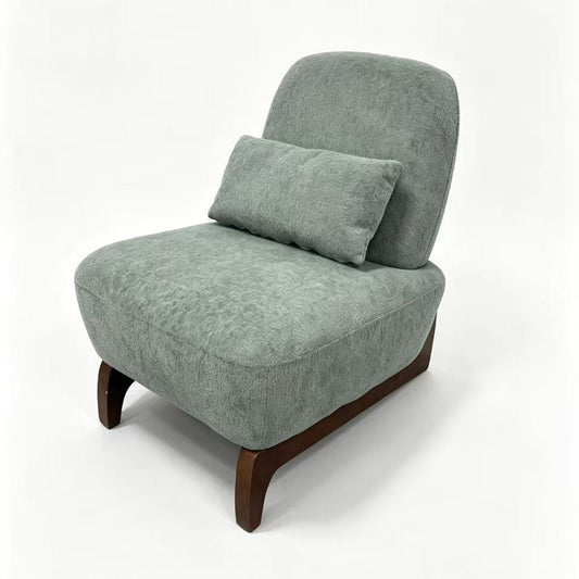 Curved Base Lazy Lounge Accent Chair - Blue / Brown