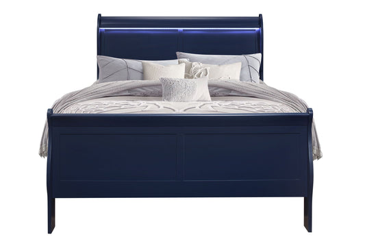 Charlie - Full Bed With LED Side Rails - Blue