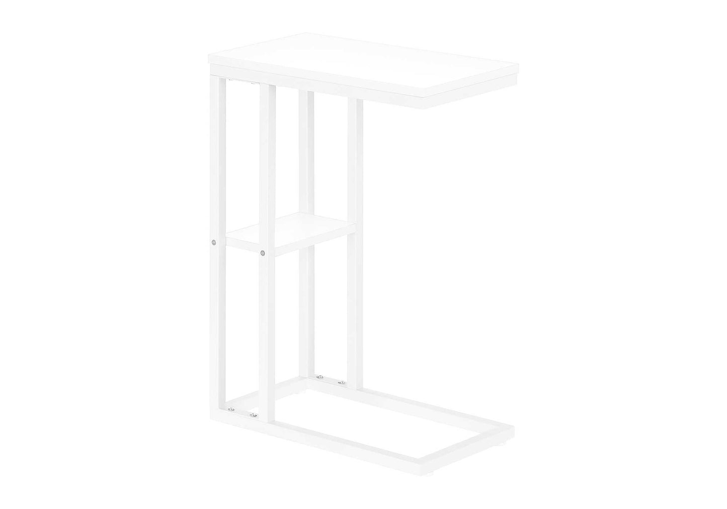 Accent Table, C - Shaped, Marble Look Contemporary & Modern Convenient Design