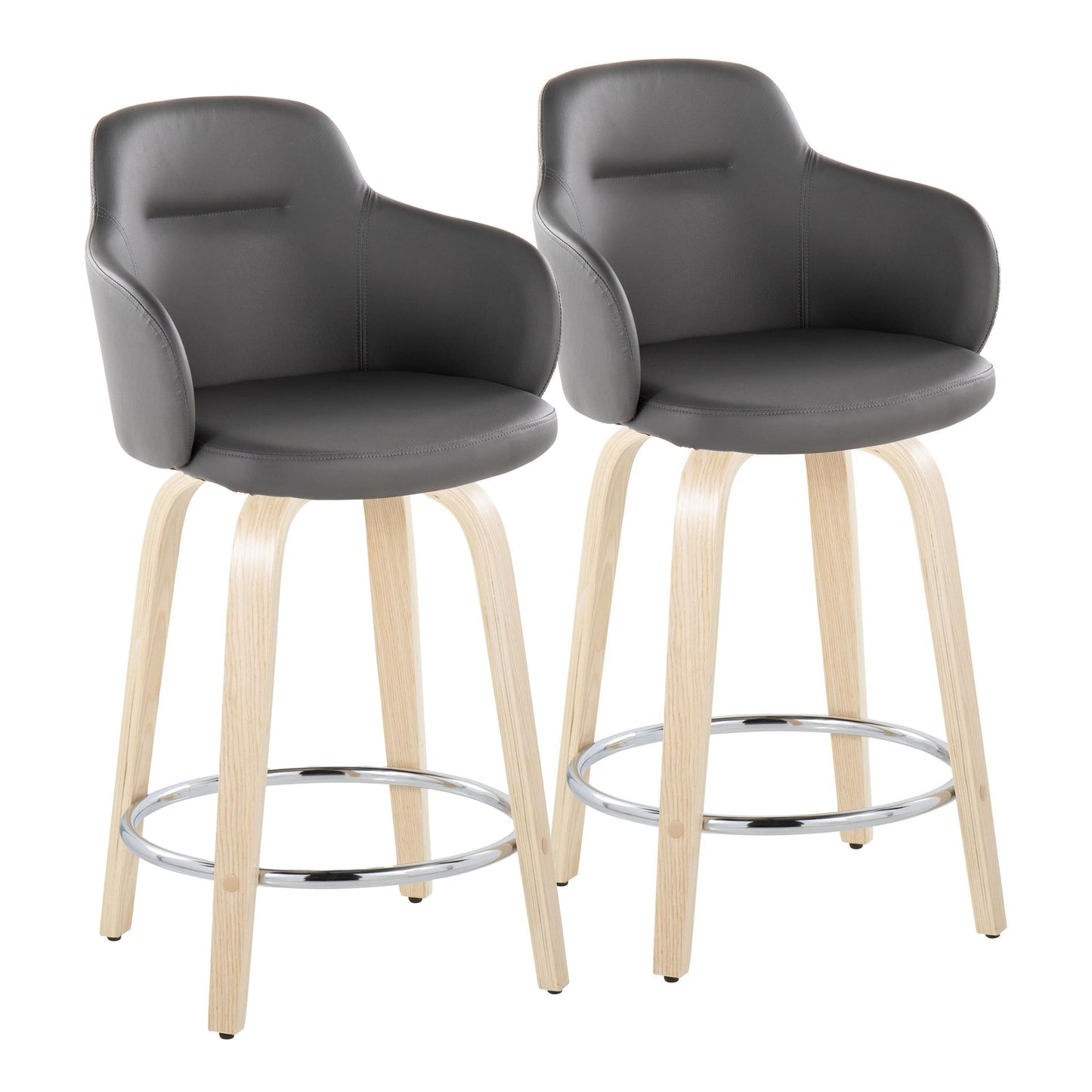 Boyne - Contemporary Fixed Height Counter Stool & Swivel With Round Footrest (Set of 2)