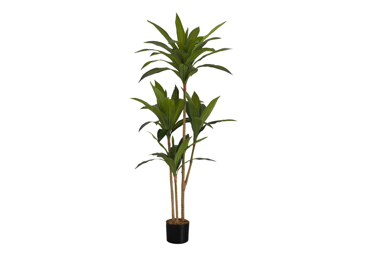 51" Tall, Artificial Plant, Dracaena Tree, Indoor, Faux, Fake, Floor, Greenery, Potted, Real Touch, Decorative - Green / Black