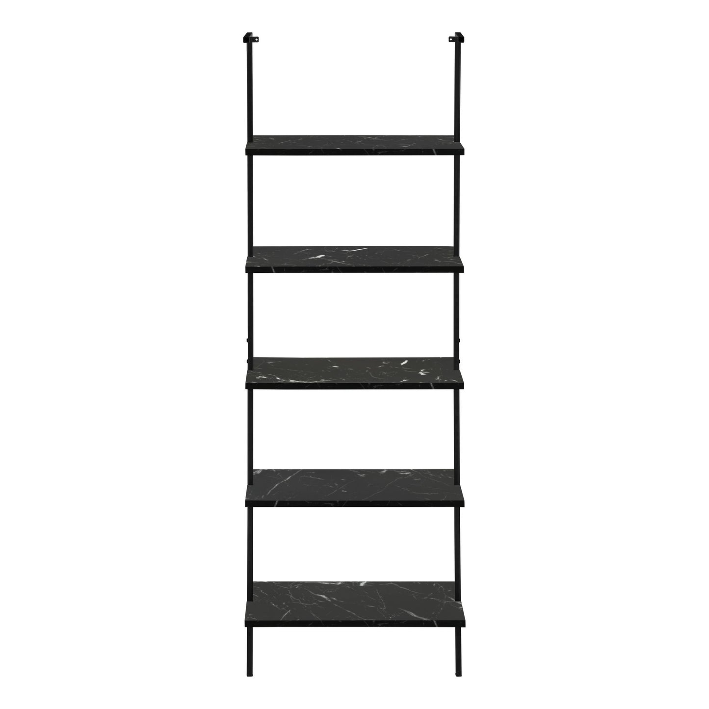 Bookshelf, Bookcase, Etagere, Ladder, 5 Tier, For Office, Marble Look Contemporary & Modern