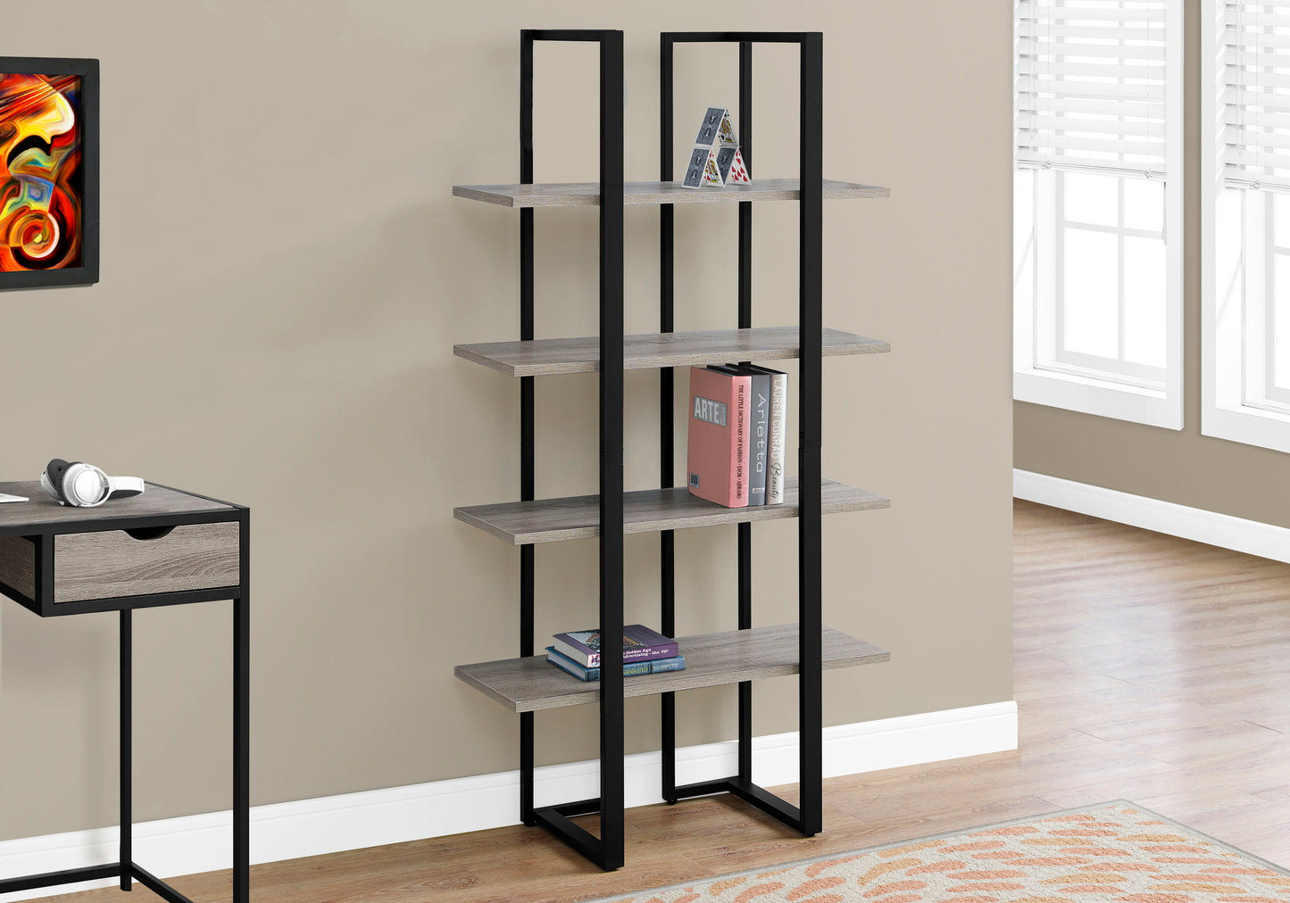 Bookshelf, Bookcase, Etagere, 4 Tier, Office, Contemporary & Modern