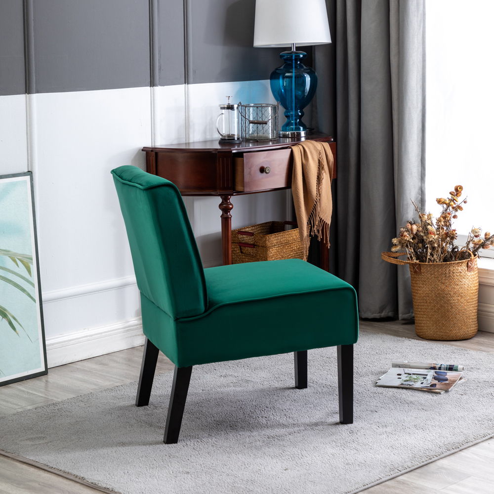 Reese - Living Room Armless Button Tufted Pattern Accent Chair (Set of 2)