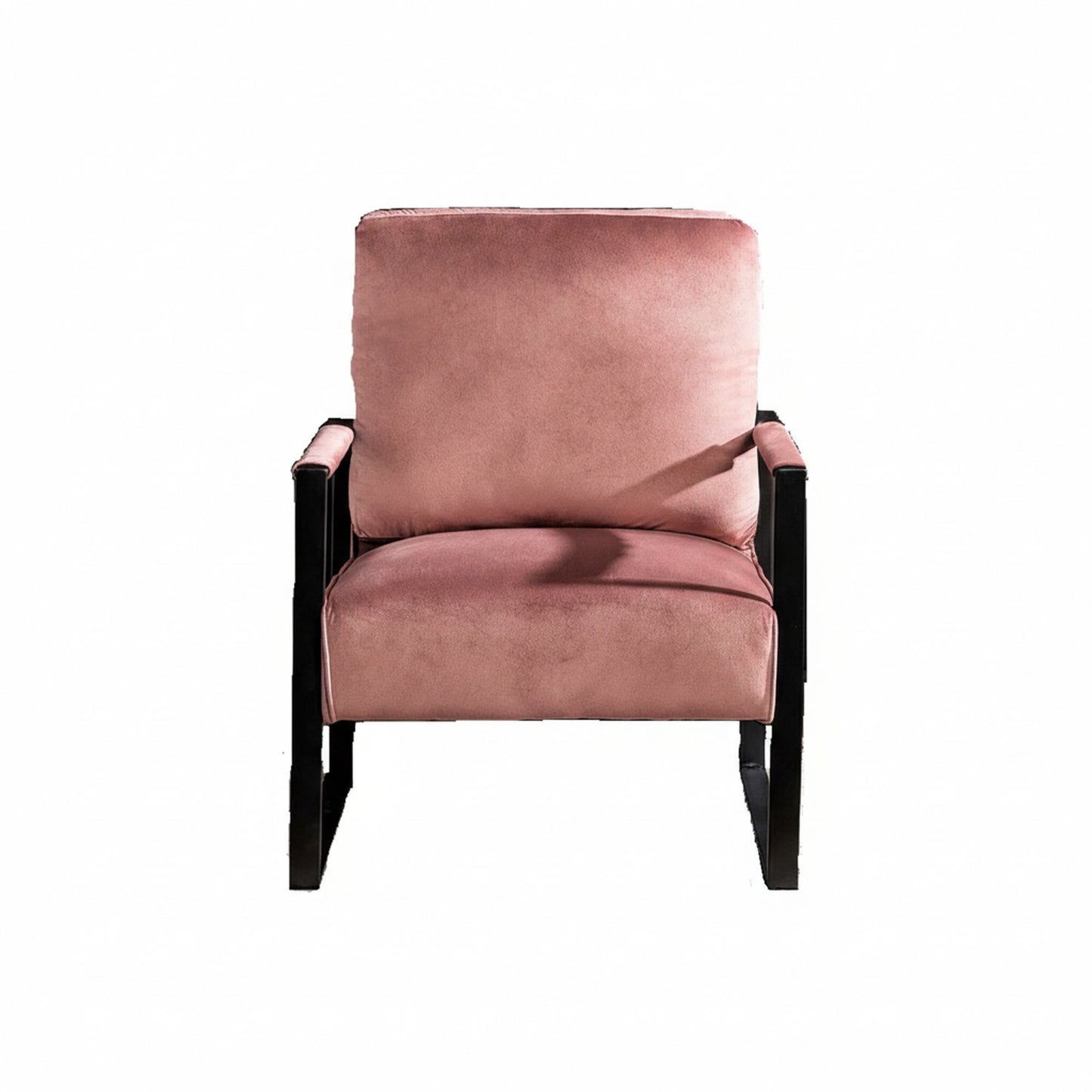 Classic Mid Century Modern Accent Chair With Durable Square Metal Frame, Armchair