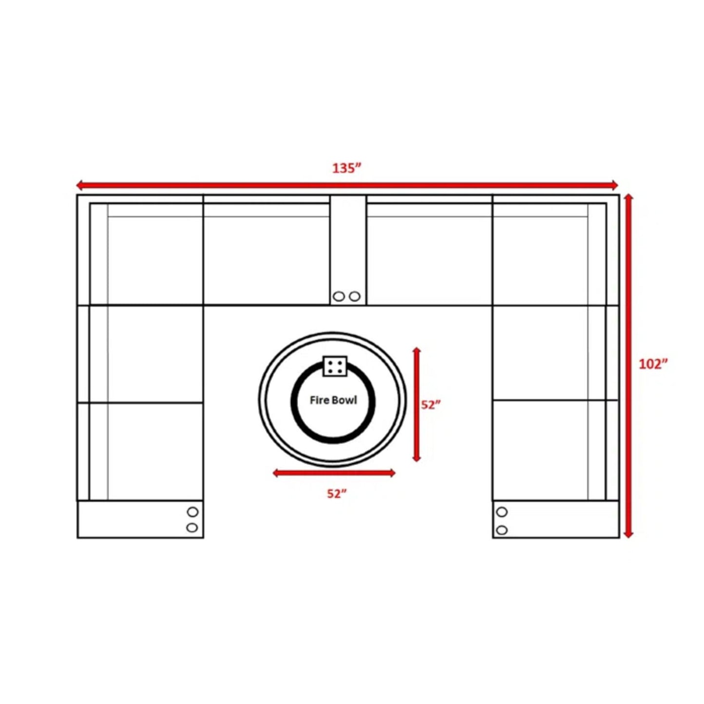 Patio Seating Group With Cushions And Fire Pit - Espresso