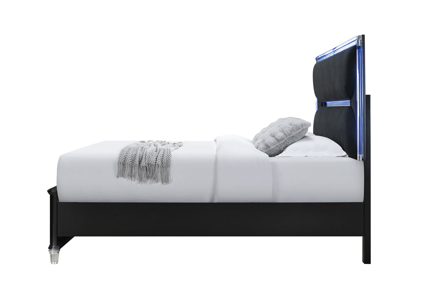 Lando - Queen Bed Headboard With Continuous LED - Black