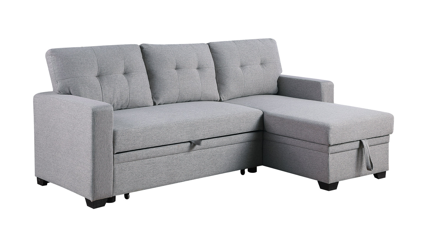 Upholstered Pull Out Sectional Sofa With Chaise