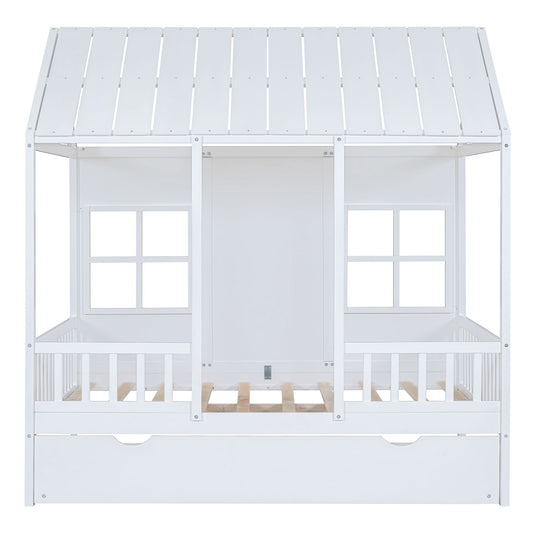 House Bed With Twin Size Trundle, Daybed