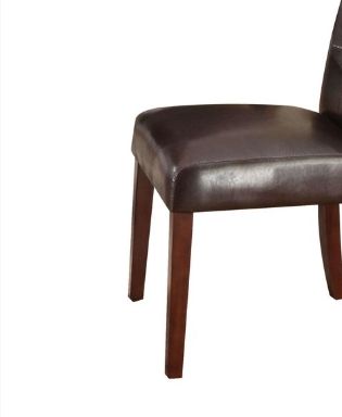 Britney - Synthetic Leather Side Chair (Set of 2) - Brown / Walnut