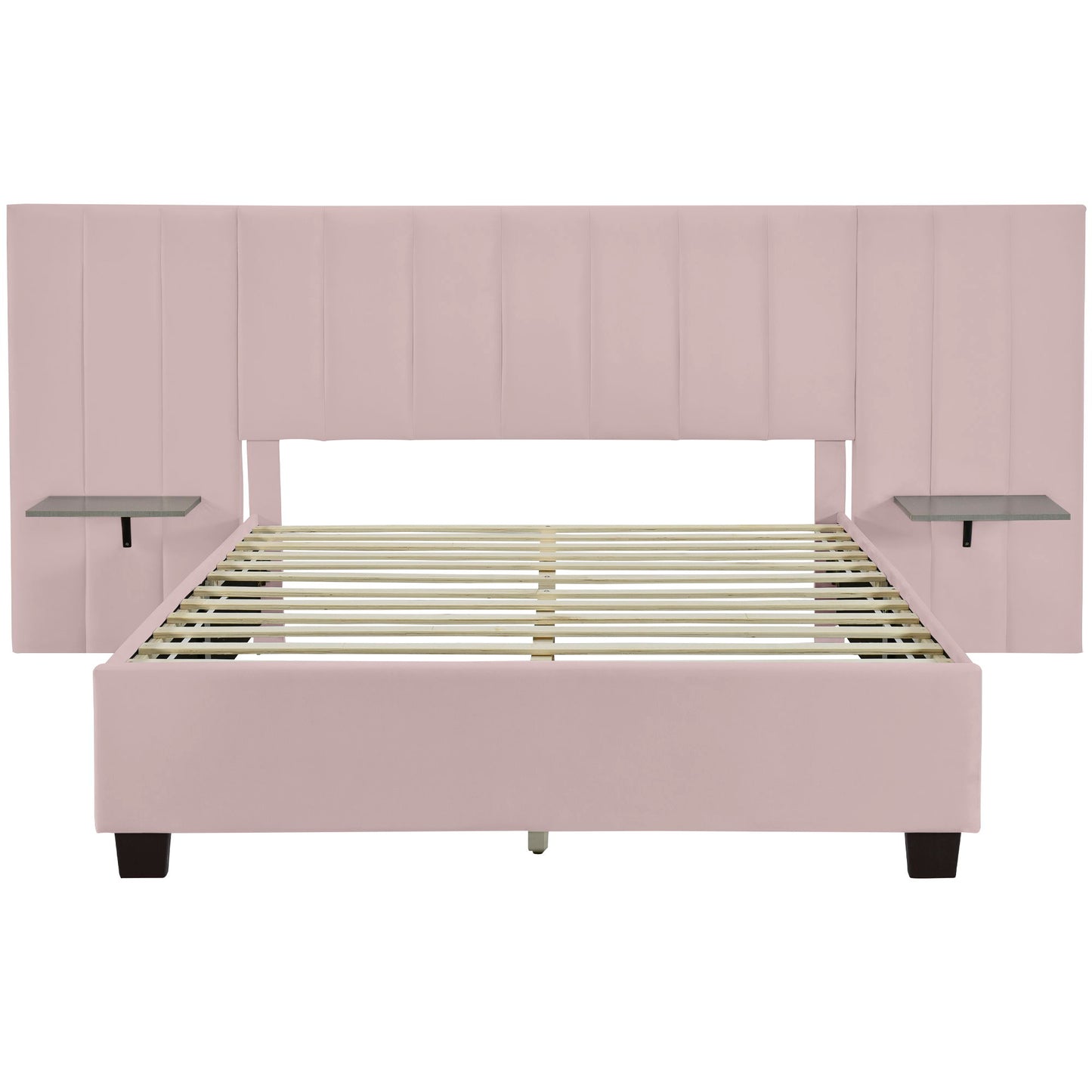 Upholstered Platform Bed With Big Headboard