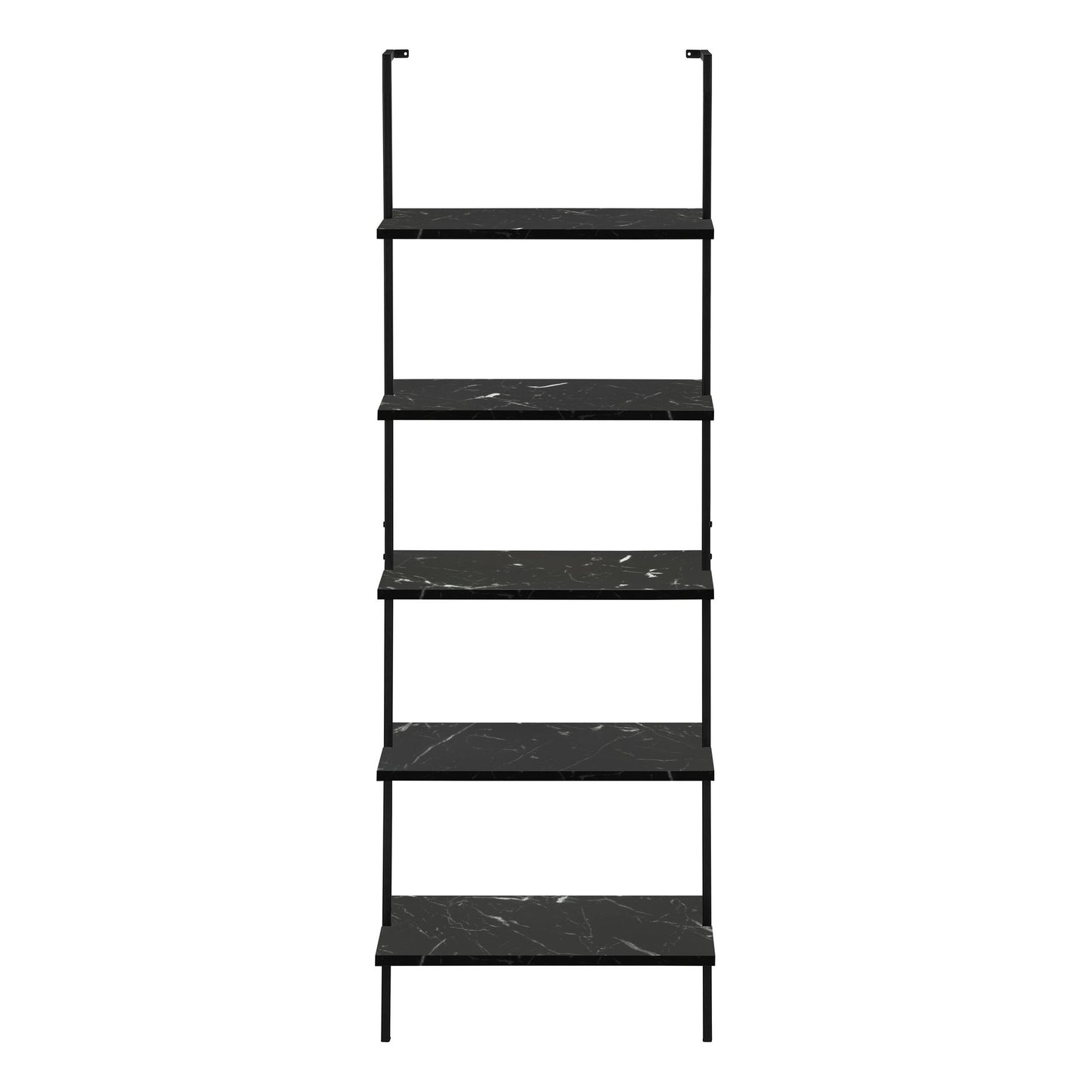 Bookshelf, Bookcase, Etagere, Ladder, 5 Tier, For Office, Marble Look Contemporary & Modern